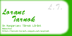 lorant tarnok business card